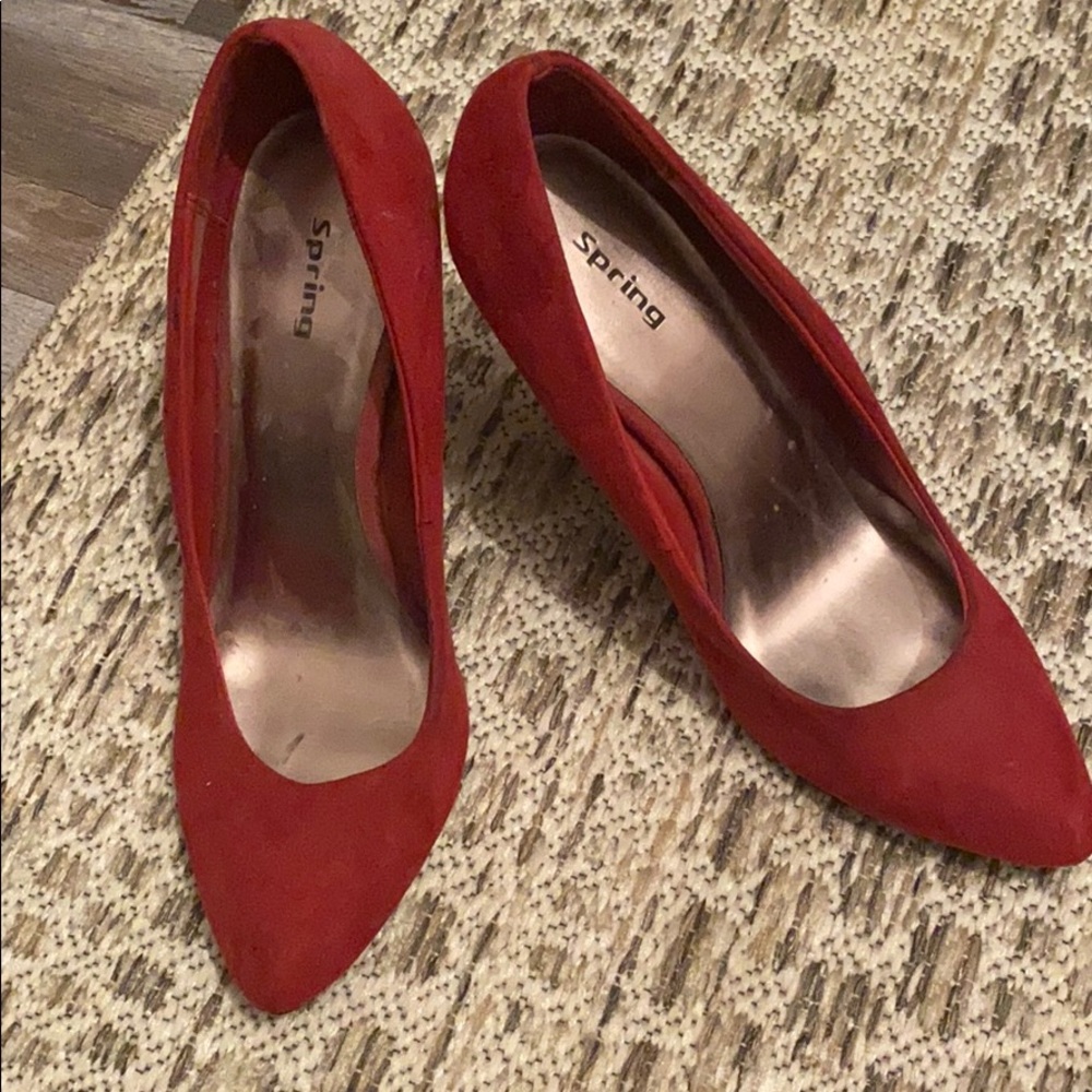 Red Closed Toe Heels